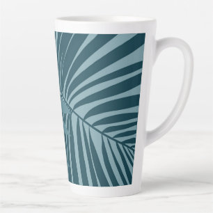 Tasse Latte palme & feuille tropicale abstrait en gris vert bl