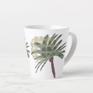 Tasse Latte Palmier d'été et dessin de coucher de soleil