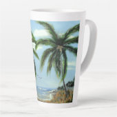 Tasse Latte Palmiers Abstraits (Angle droit)