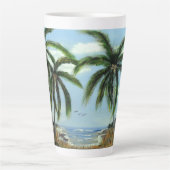 Tasse Latte Palmiers Abstraits (Devant)