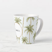 Tasse Latte Palmiers blancs verts tropicaux (Angle droit)