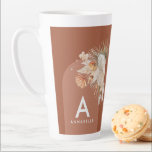 Tasse Latte Palmiers de palme botanique moderne terre cuite pa<br><div class="desc">Teracotta botanique moderne palm pampas herbe personnalisée</div>