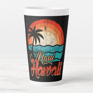 Tasse Latte Palmiers Plage Hawaïenne