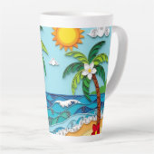 Tasse Latte Palmiers sur la Plage (Angle droit)