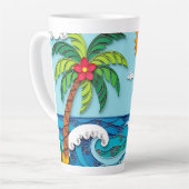 Tasse Latte Palmiers sur la Plage (Angle gauche)