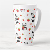 Tasse Latte Panda fofo com morango (Angle droit)