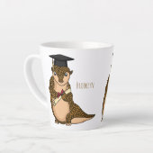 Tasse Latte Pangolin mignon diplômé dessin animé (Angle gauche)