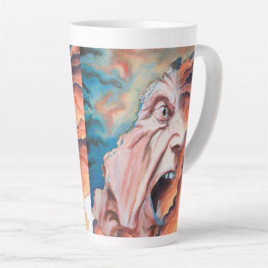 Tasse Latte Panic Waves peinture à l'huile (Angle droit)