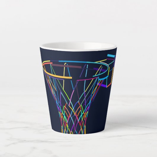 Tasse Latte Panier de basketball (Devant)