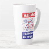 Tasse Latte Panneau d'avertissement de feux d'artifice (Angle droit)