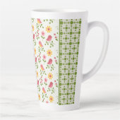 Tasse Latte Panneau Retro Pink Spring Birds (Droite)
