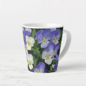 Tasse Latte Pansies violettes Jardin Floral (Angle droit)