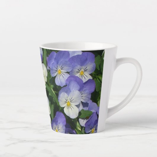 Tasse Latte Pansies violettes Jardin Floral (Droite)