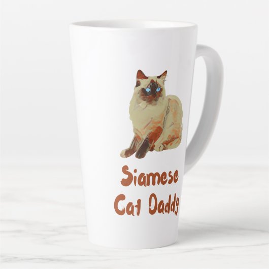 Tasse Latte Papa Chat Siamese (Angle droit)