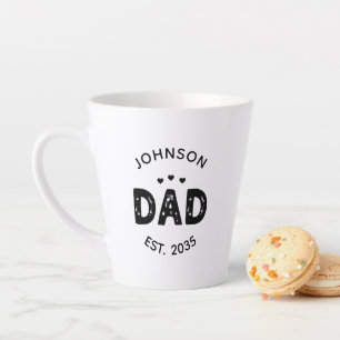 Tasse Latte Papa Est. 20XX cadeau de Fête des pères pour nouve