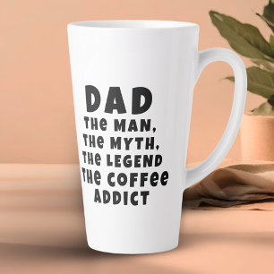 Tasse Latte Papa Homme Mythe Légende Accro au Café Drôle de Pè