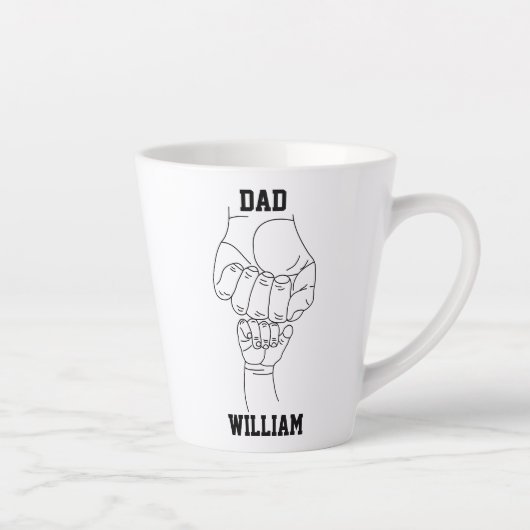Tasse Latte Papa personnalisé Père père papa cadeau avec le no (Droite)