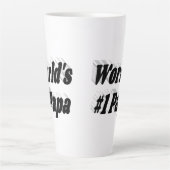 Tasse Latte Papa, texte noir (Devant)