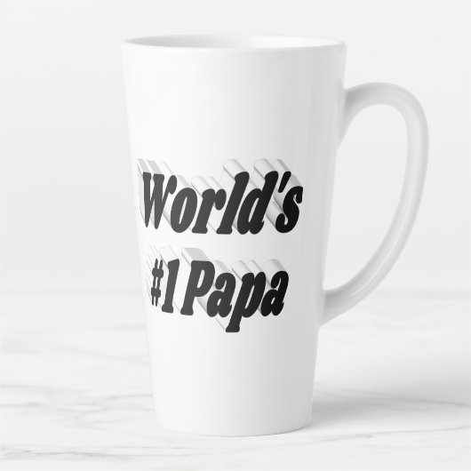 Tasse Latte Papa, texte noir (Droite)