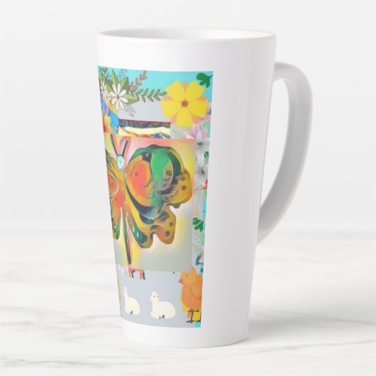 Tasse Latte Papillon (Angle droit)