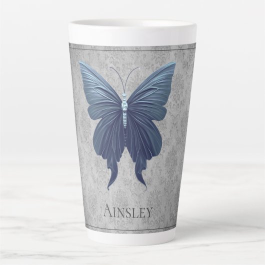 Tasse Latte Papillon à bijoux bleu (Devant)
