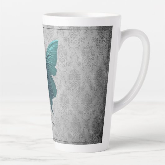 Tasse Latte Papillon à bijoux turquoise (Droite)
