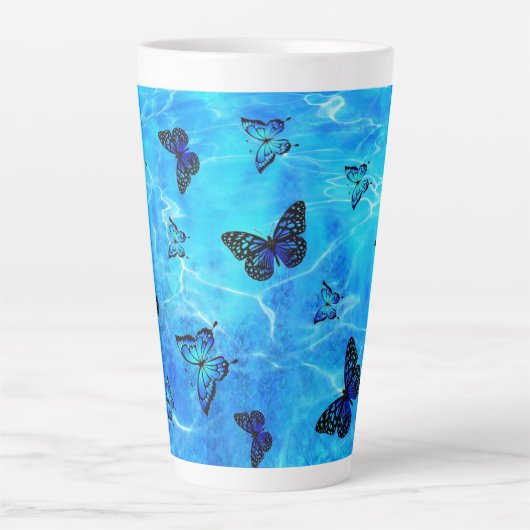 Tasse Latte Papillon bleu (Devant)