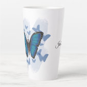 Tasse Latte Papillon Bleu (Devant)