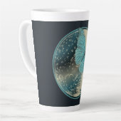 Tasse Latte Papillon bleu lune (Angle gauche)