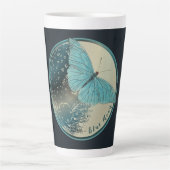 Tasse Latte Papillon bleu lune (Devant)