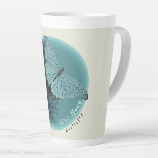 Tasse Latte Papillon bleu lune (Angle droit)