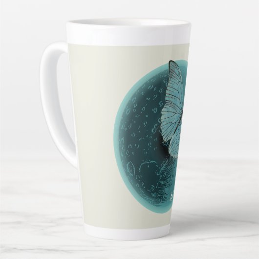 Tasse Latte Papillon bleu lune (Angle gauche)
