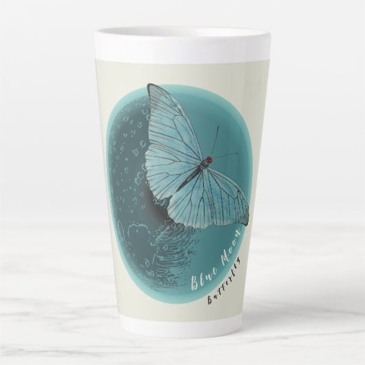 Tasse Latte Papillon bleu lune (Devant)