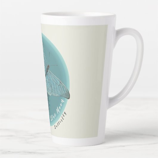 Tasse Latte Papillon bleu lune (Droite)