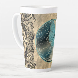 Tasse Latte Papillon bleu lune