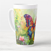 Tasse Latte Papillon Bleu Orange ailes (Angle gauche)