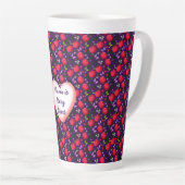 Tasse Latte Papillon Cerise Mignon personnalisé et sur mesure (Angle droit)