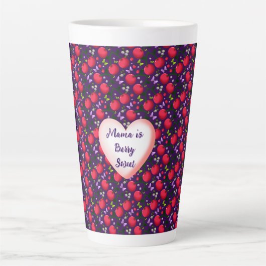 Tasse Latte Papillon Cerise Mignon personnalisé et sur mesure (Devant)