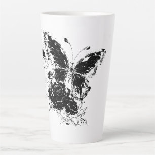 Tasse Latte Papillon de cristal de rubis et rose