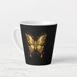 Tasse Latte Papillon de cristal émeraude doré