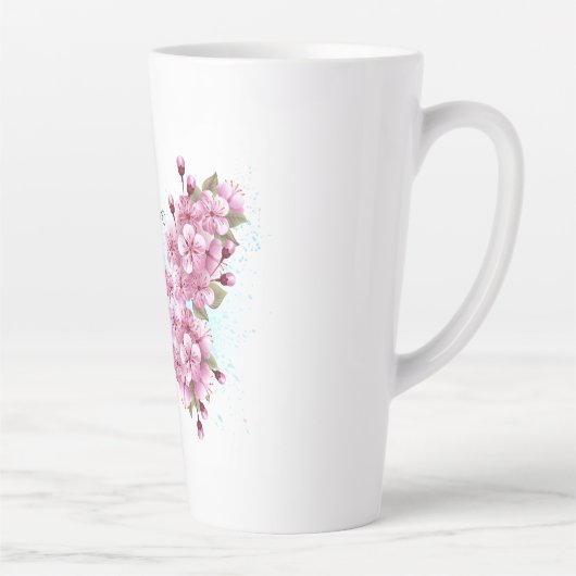 Tasse Latte Papillon de fleurs avec Sakura rose (Droite)