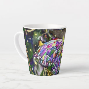 Tasse Latte Papillon de la feuille d'or du Nouvel An