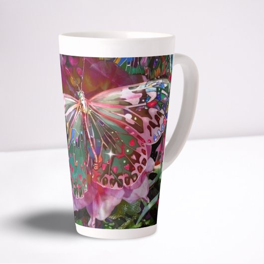 Tasse Latte Papillon de l'aube montante