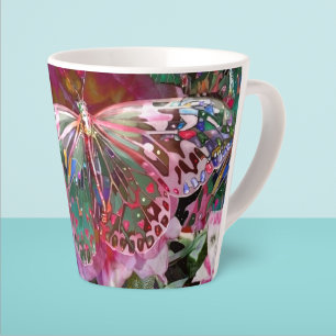 Tasse Latte Papillon de l'aube montante