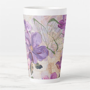 Tasse Latte Papillon de nuit de Shabby pourpre