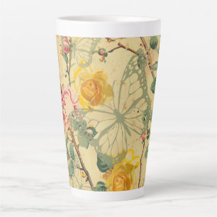 Tasse Latte Papillon du chalet de Shabby jaune