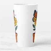 Tasse Latte papillon et tournesol (Devant)