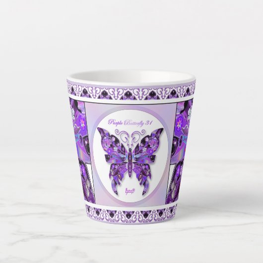 Tasse Latte Papillon pourpre 31 (Devant)