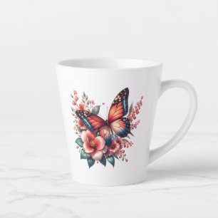 Tasse Latte Papillon Printemps Sublimation Clipart-96284