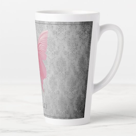 Tasse Latte Papillon rose bijoux (Droite)